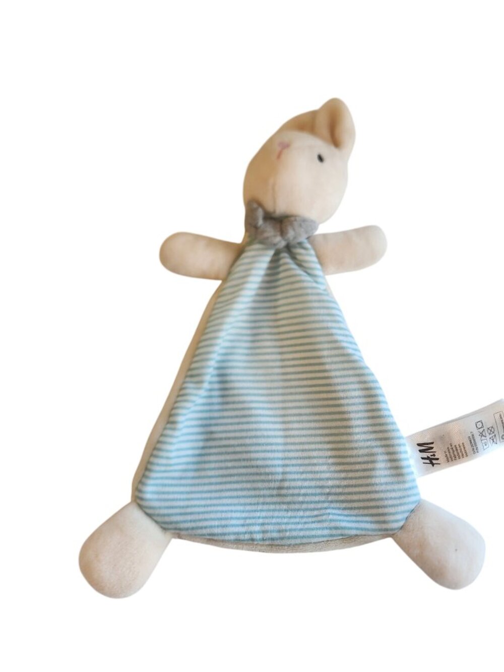 H&M Bunny Rabbit  Lovey Security Blanket blue striped